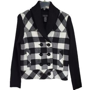 Sweater Project Black/White Plaid Blazer